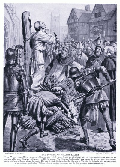 La quema de William Salter, años 1920 de John de Walton